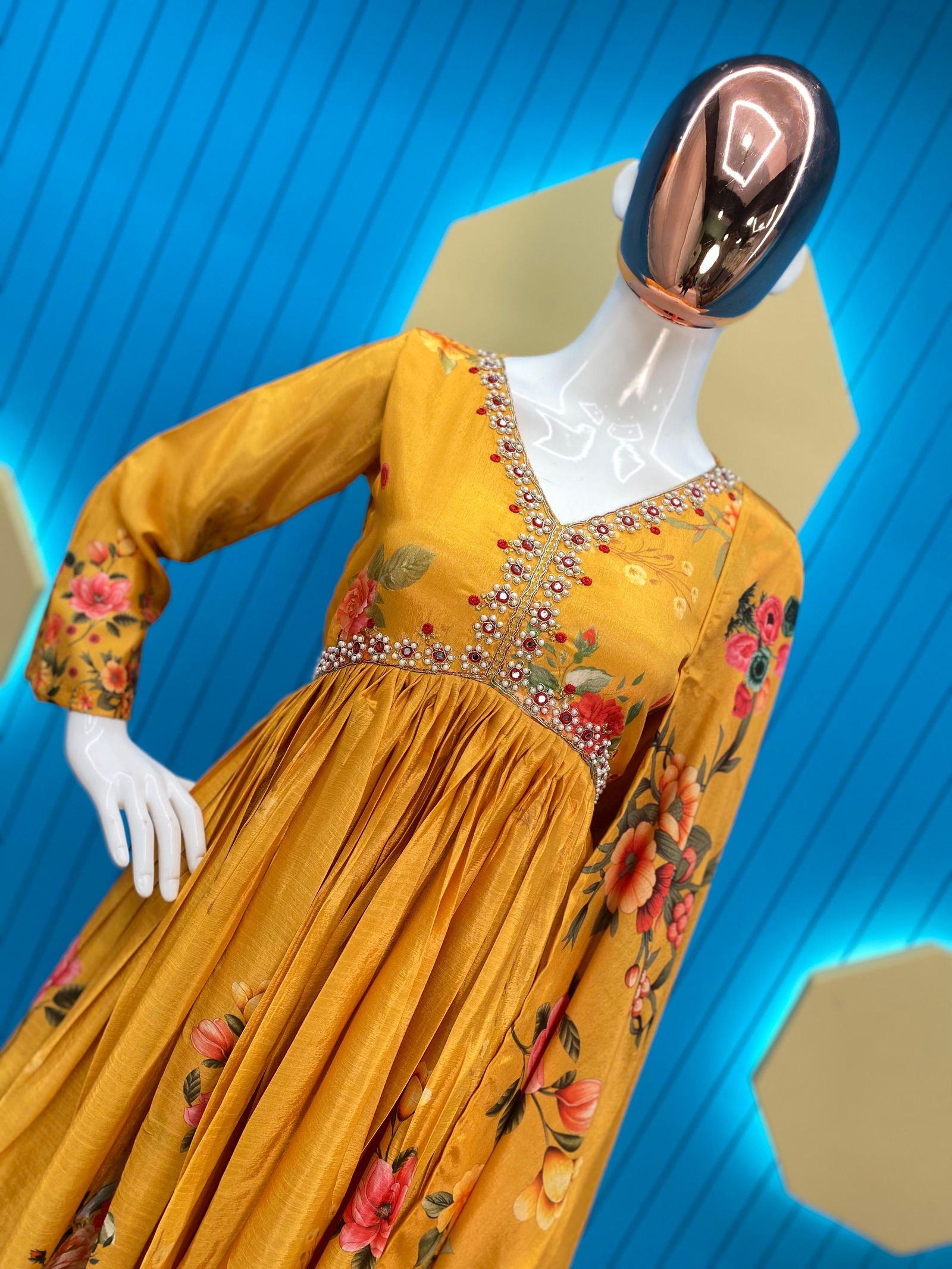  LG 1789 Heavy Chinon Digital Printed Alia Cut Kurti With Bottom Dupatta